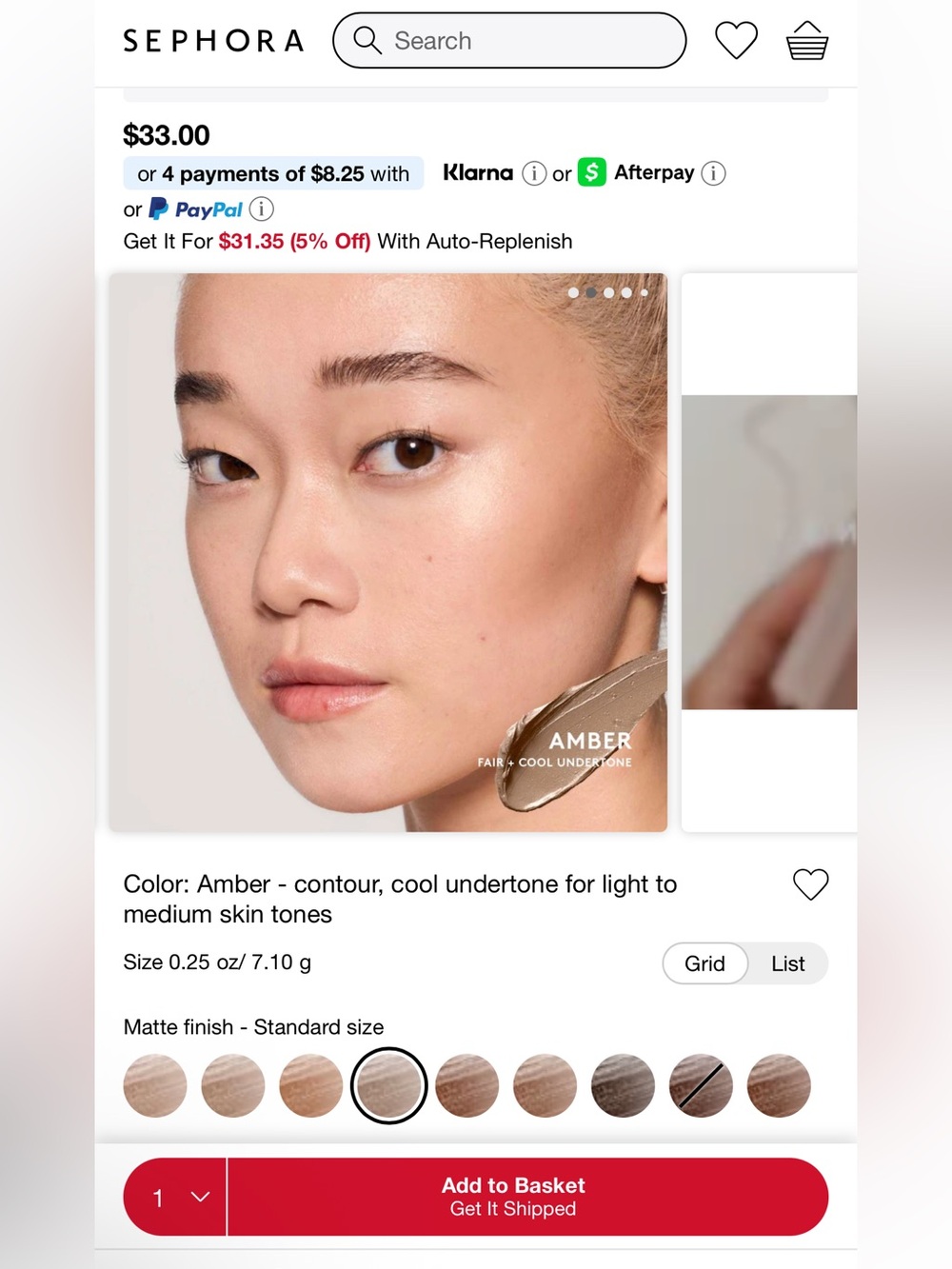 Fenty Beauty Cream Contour Stick — Amber (Warm Tan Hue)